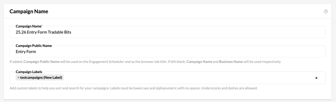 Campaign > Setup > General Setup > Campaign Name