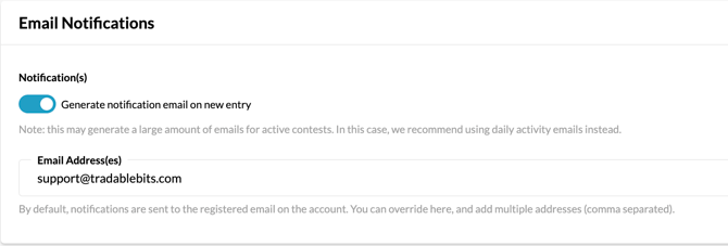 Campaign > Setup > Messaging > Email Notifications