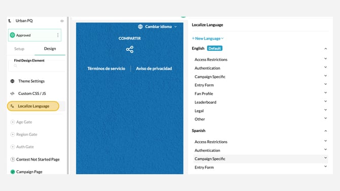 Campaign Localize Language