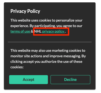 How do I customize my Custom Cookie Warning?