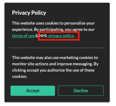 Cookie Warning After