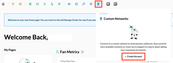 Create New Custom Network Account