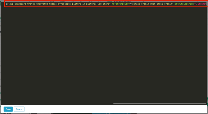 Embed Video > Edit HTML > Paste Code