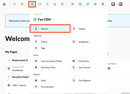 Fan CRM > Search