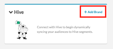 From the Manage Centre, navigate to Hive &gt; +Add Brand.