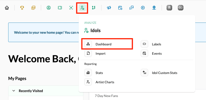 Idols > Dashboard