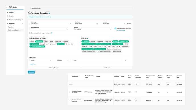 Performance Report Tracker Matcher