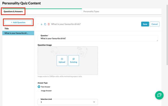 Questions & Answers Tab