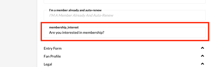 Click into your chosen entry form field and add your desired text/phrasing