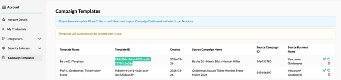 Campaign Template ID