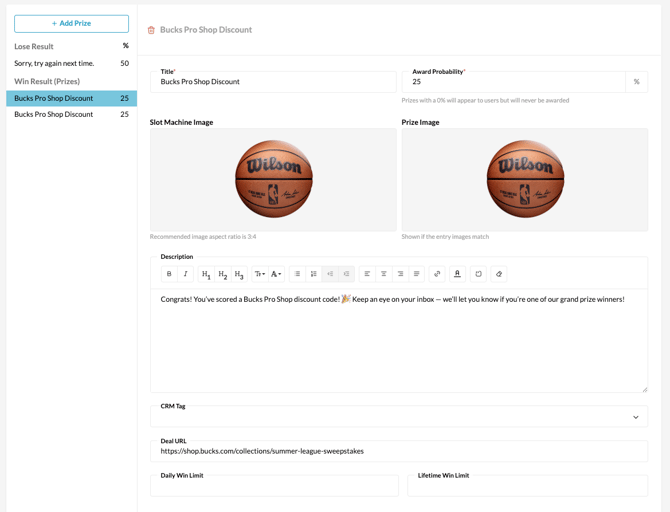 Slot Machine > Content > Win Result Prizes