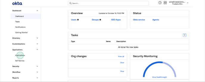 Step 1 for Okta Integration