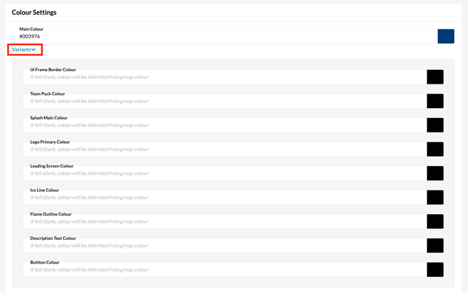 Variant Colour Settings