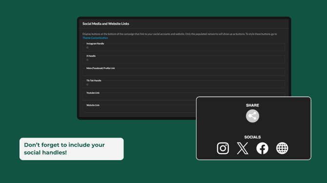 Share link best practices-include social links