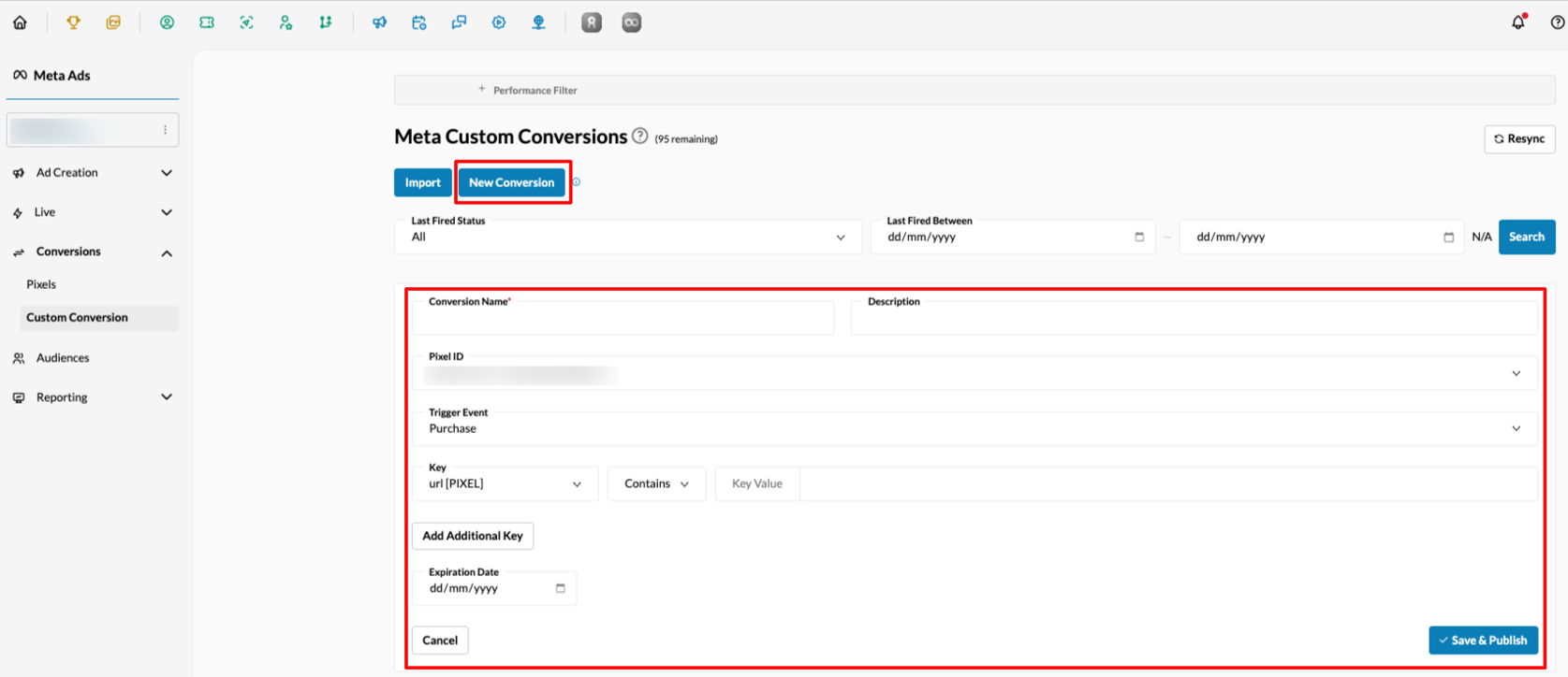 How do I create a Meta Custom Conversion?